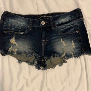 Low rise denim shorts from express